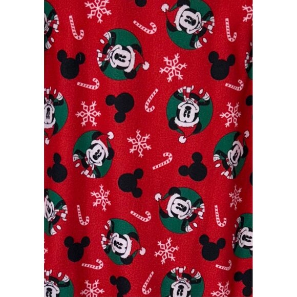 Disney Girls Mickey Mouse Christmas Fleece Pajama Dress Gown 2T Fire Resistant - Picture 4 of 10